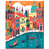 Painting by Numbers Illustration Venice City Panorama