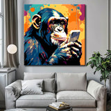 Painting by Numbers Chimpanzee with Cell Phone