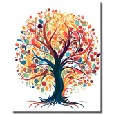 Paint by Numbers Colorful Tree Painting