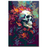 Paint by Numbers Vector Illustration Skull