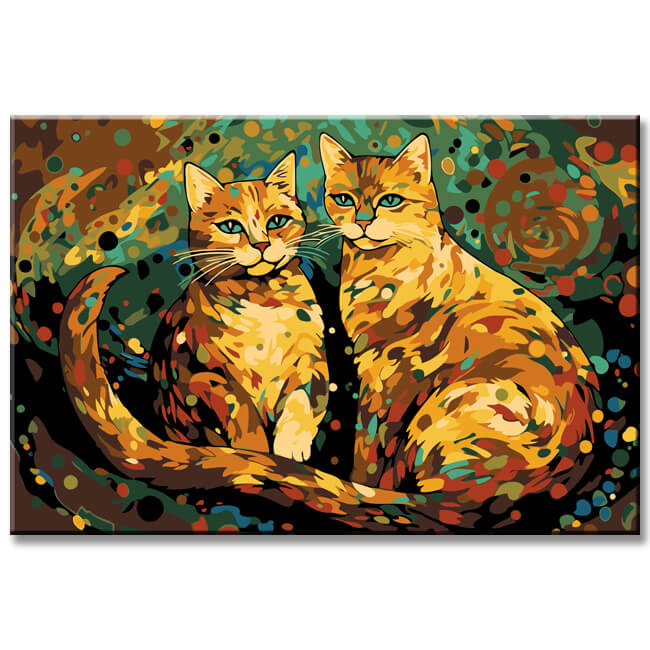 Two Irish Cats Painting by Numbers - Shipping from DE