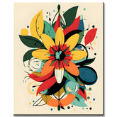 Paint by Numbers Modern Floral Art Illustration
