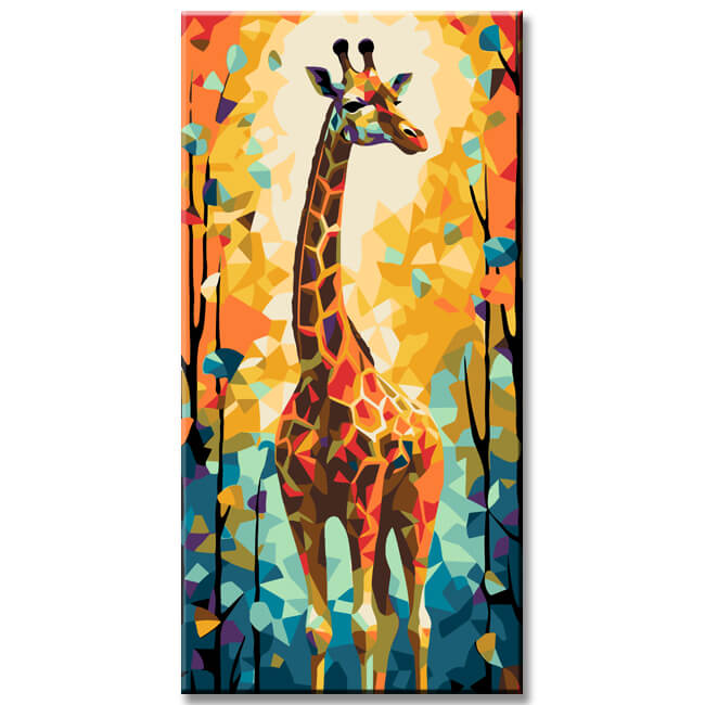 Paint by numbers painting giraffe portrait