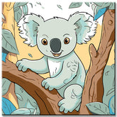 Painting by numbers kids koala bear