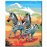 Painting by Numbers Zebras Galloping