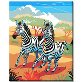 Painting by Numbers Zebras Galloping