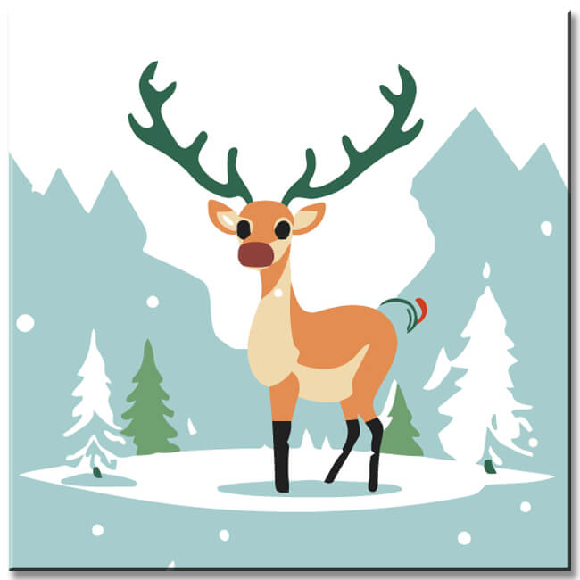 Painting by numbers for children deer