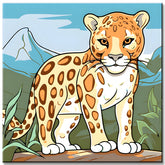 Young Leopard on an Exploration Tour - Paint by Numbers