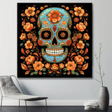 Skull with flowers - painting by numbers