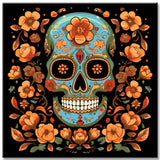 Skull with flowers - painting by numbers