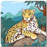 Colorful Landscape with Leopard - Paint by Numbers