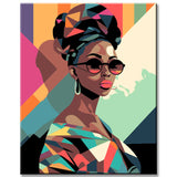 Painting by Numbers - Fashion African Girl - Memphis Style