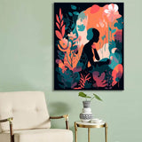 Woman in blooming paradise - painting by numbers