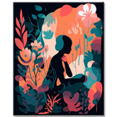 Woman in blooming paradise - painting by numbers