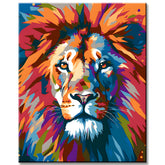 Abstract Lion Face Paint by Numbers