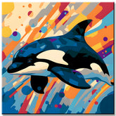 Orca Cubism Painting by Numbers