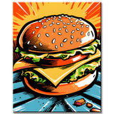 Hamburgers - Paint by Numbers in PopArt Style