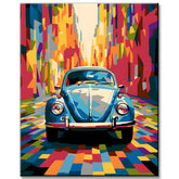 Car icon Abstract Paint by Numbers