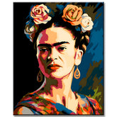 White Roses Frida Kahlo Paint by Numbers