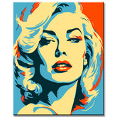 Pop Art Beautiful Woman with Red Lips Painting by Numbers