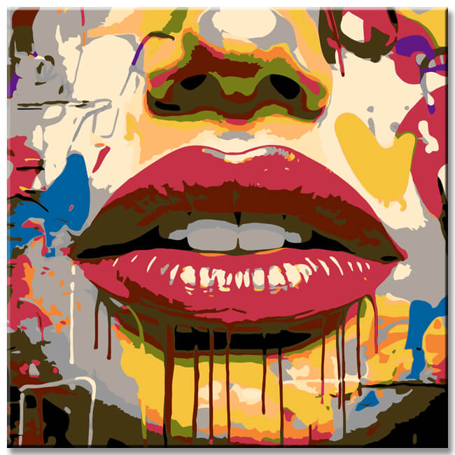 Lips Graffiti Paint by Numbers