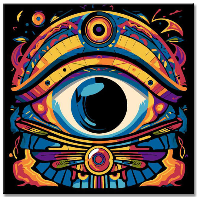 Vibrant eye painting paint by numbers