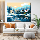 Painting by Numbers Winter Village by The River
