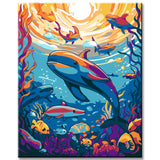 Painting by Numbers Whale in The Ocean