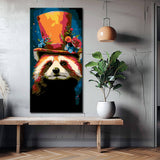 Painting by numbers: Red panda with a top hat