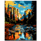 Painting by Numbers River in The High Mountains
