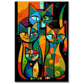 Painting by Numbers: Cat Family in Picasso Style