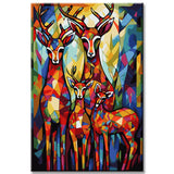Painting by Numbers: Deer Family in Picasso Style