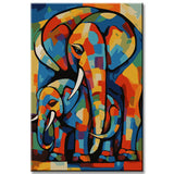 Painting by Numbers: Elephant Family in Picasso Style