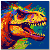 T-Rex Dinosaur Abstract Painting by Numbers