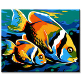 School of Angel Fish Painting by Numbers