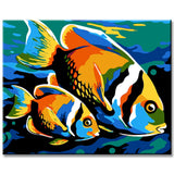 School of angel fish - painting by numbers