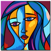 Abstract Woman's Face Painting by Numbers
