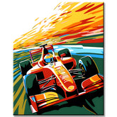 Formula 1 Racing Cars on The Race Track Painting by Numbers