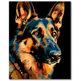 Paint by Numbers German Shepherd in Picasso Style