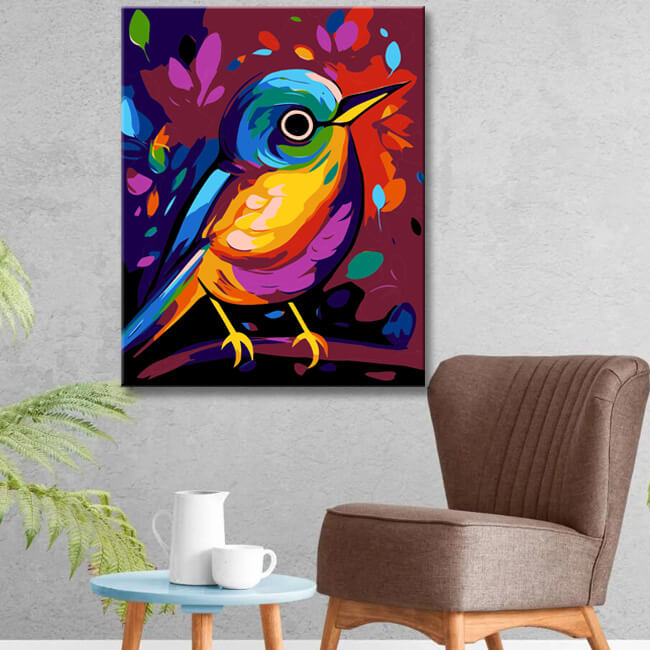 Nightjar in Picasso Style Painting by Numbers Kit | Paint by numbers