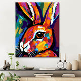 Rabbit Portrait in Picasso Style Paint by Numbers