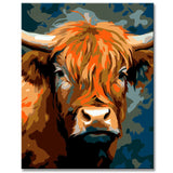Highland Cattle in Picasso Style Painting by Numbers