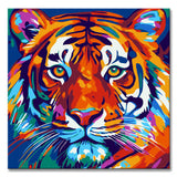 Painting by Numbers: Colorful Tiger in Picasso Style