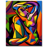 Painting by Numbers Yoga Picture of A Woman in Picasso Style