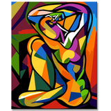 Cubist Portraits As A Gallery Wall Abstract and Colorful Canvas Pictures 5-Panel