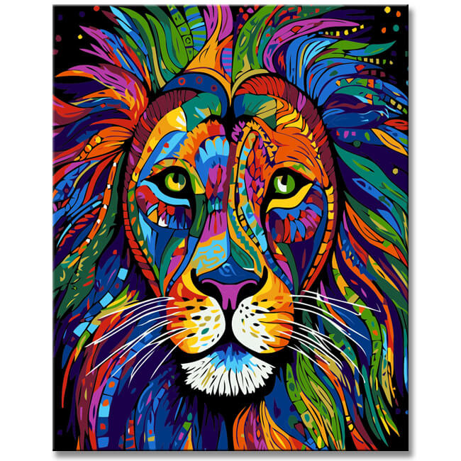 Painting by Numbers - Lion in Picasso Style