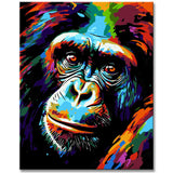 Painting by numbers - monkey portrait in Picasso style