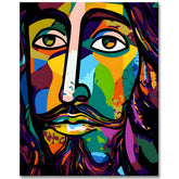 Digital Painting by Numbers Template Jesus Christ in Picasso Style