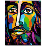 Digital painting by numbers template - Jesus Christ in Picasso style