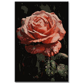 Rain-Soaked Roses - Oil Painting - Paint by Numbers